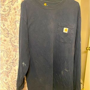 Carhartt navy blue L/S pocket tee. Another one of my dads old work shirt Size XL